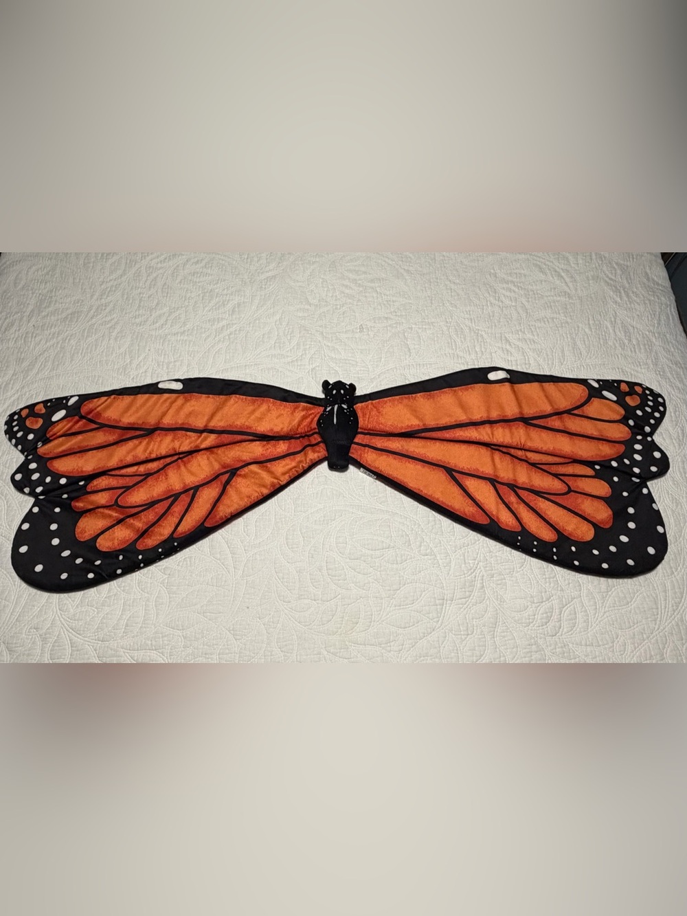 Kids Monarch Butterfly Plush Costume Wings in Orange and Black